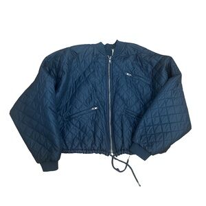 Free People Navy Bomber Jacket